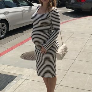 Monrow mommy maternity striped dress